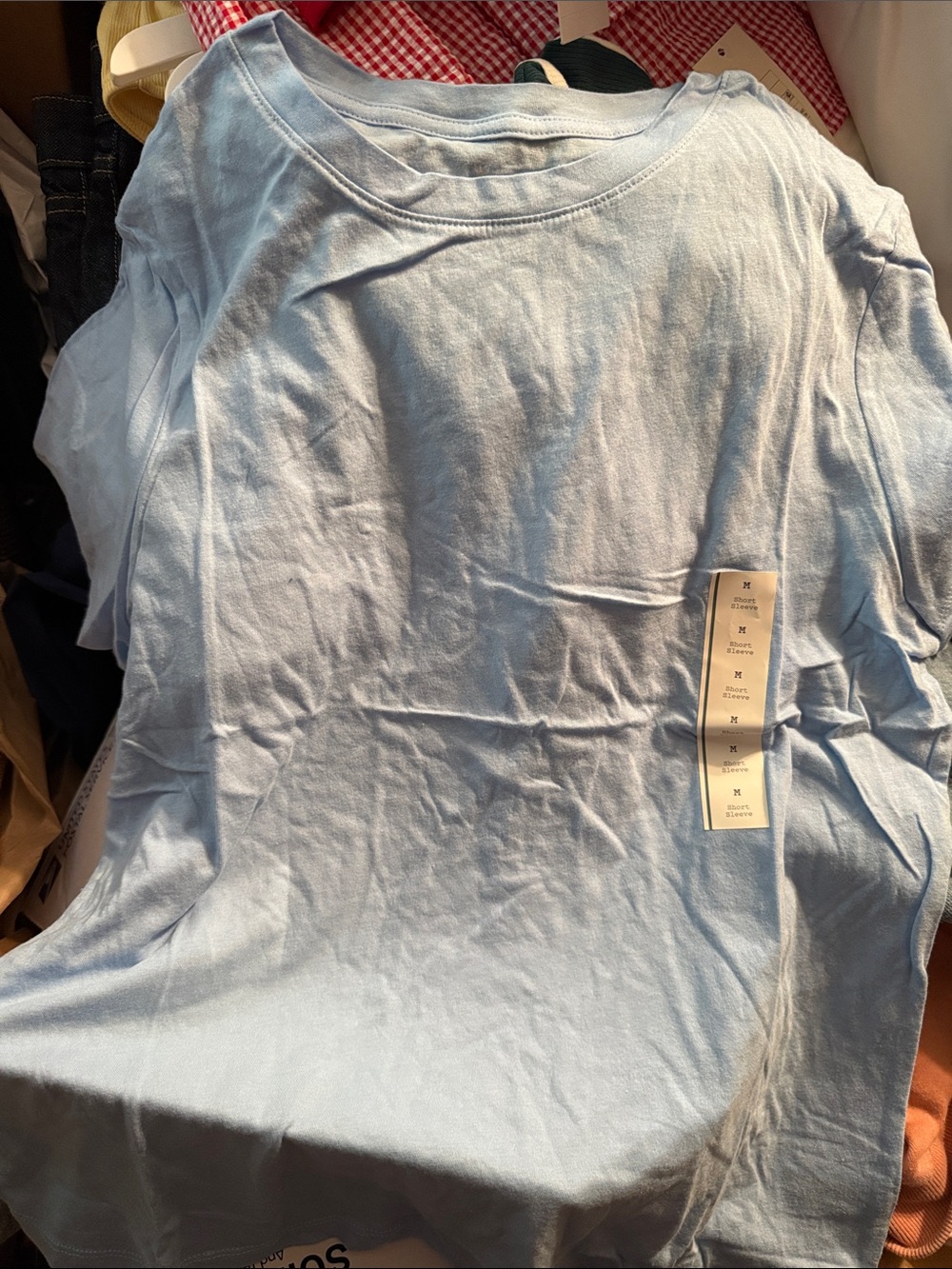 a new day Light Blue Short Sleeve Crewneck Tee